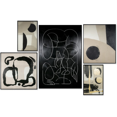 Multiple Lives Black Luxe Art, Set Of 5